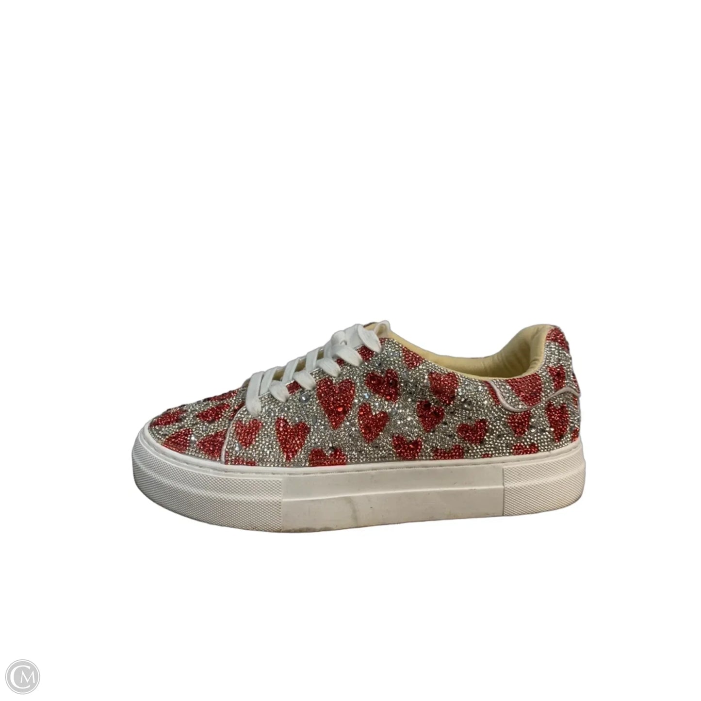 Shoes Sneakers By Betsey Johnson In Red & Silver, Size: 8.5