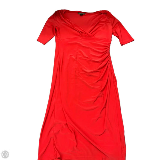 Dress Party Midi By Lauren By Ralph Lauren In Red, Size: 8