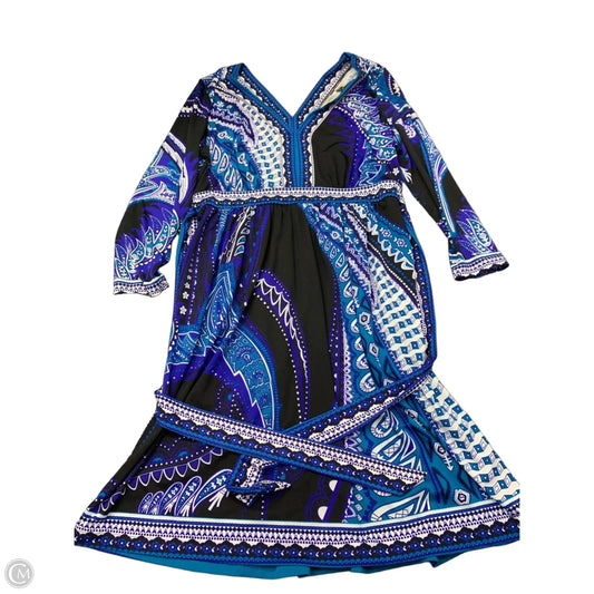 Dress Casual Short By Eci In Black & Blue, Size: M
