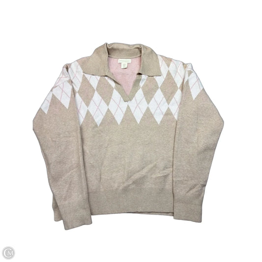 Sweater By Cynthia Rowley In Cream & Pink, Size: Xl