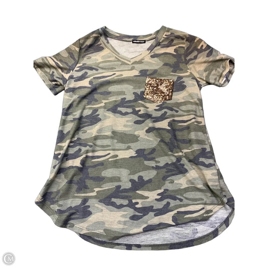 Top Short Sleeve By Heimish Usa In Camouflage Print, Size: L