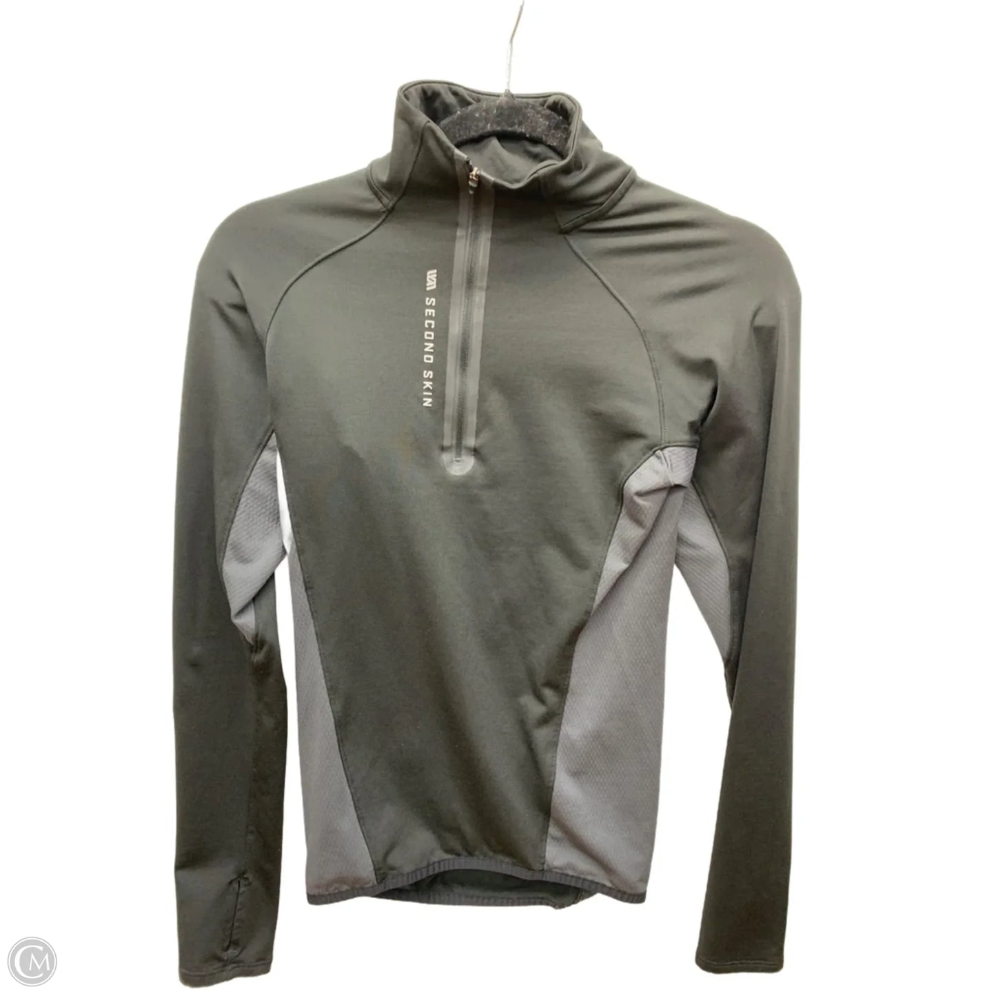 Athletic Sweatshirt Collar By Second Skin In Black & Grey, Size: S