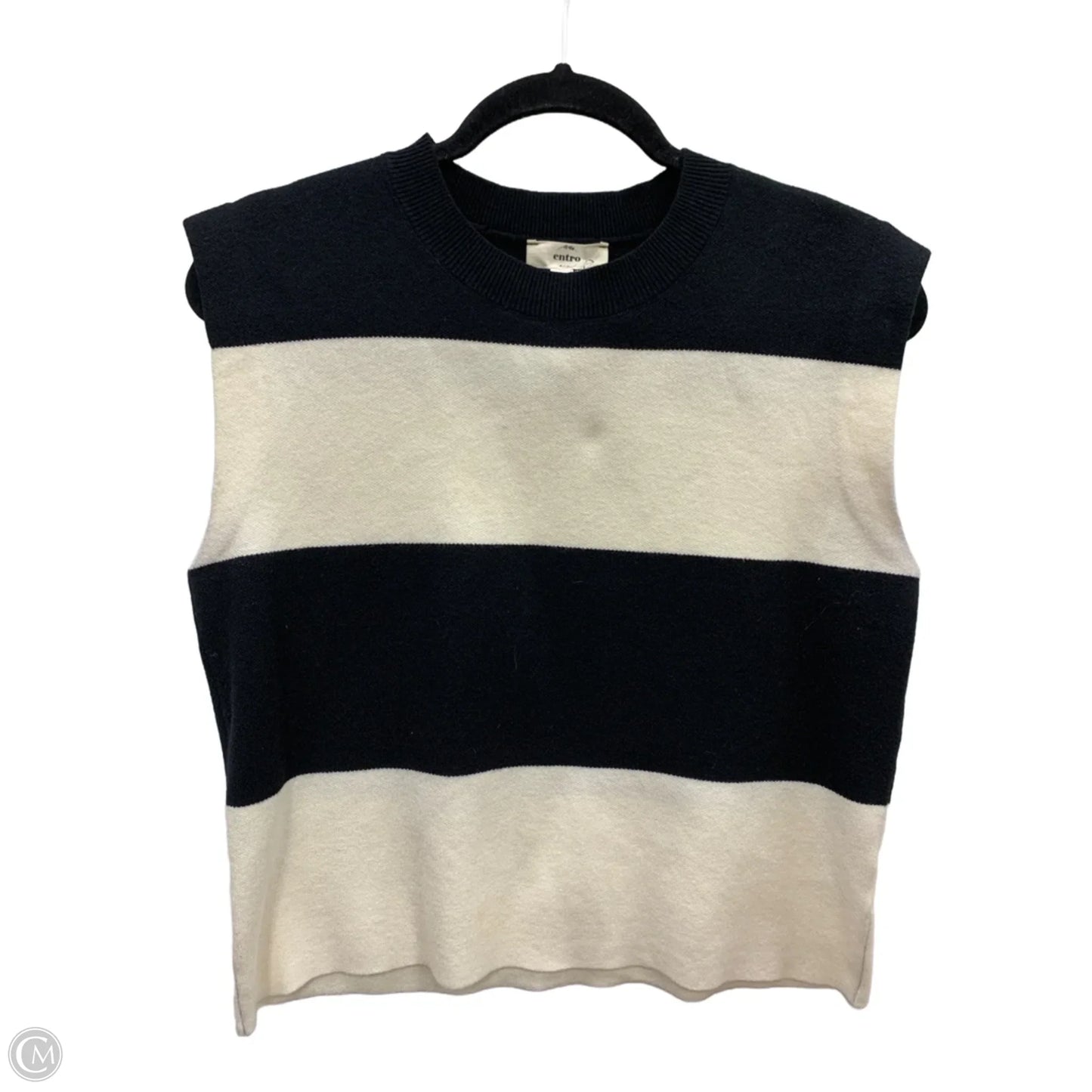 Sweater Short Sleeve By Entro In Striped Pattern, Size: S