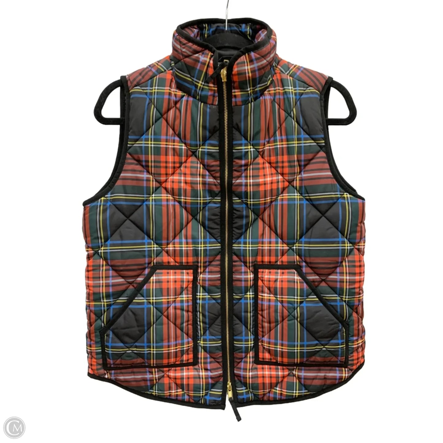Vest Puffer & Quilted By Elie Tahari In Plaid Pattern, Size: S