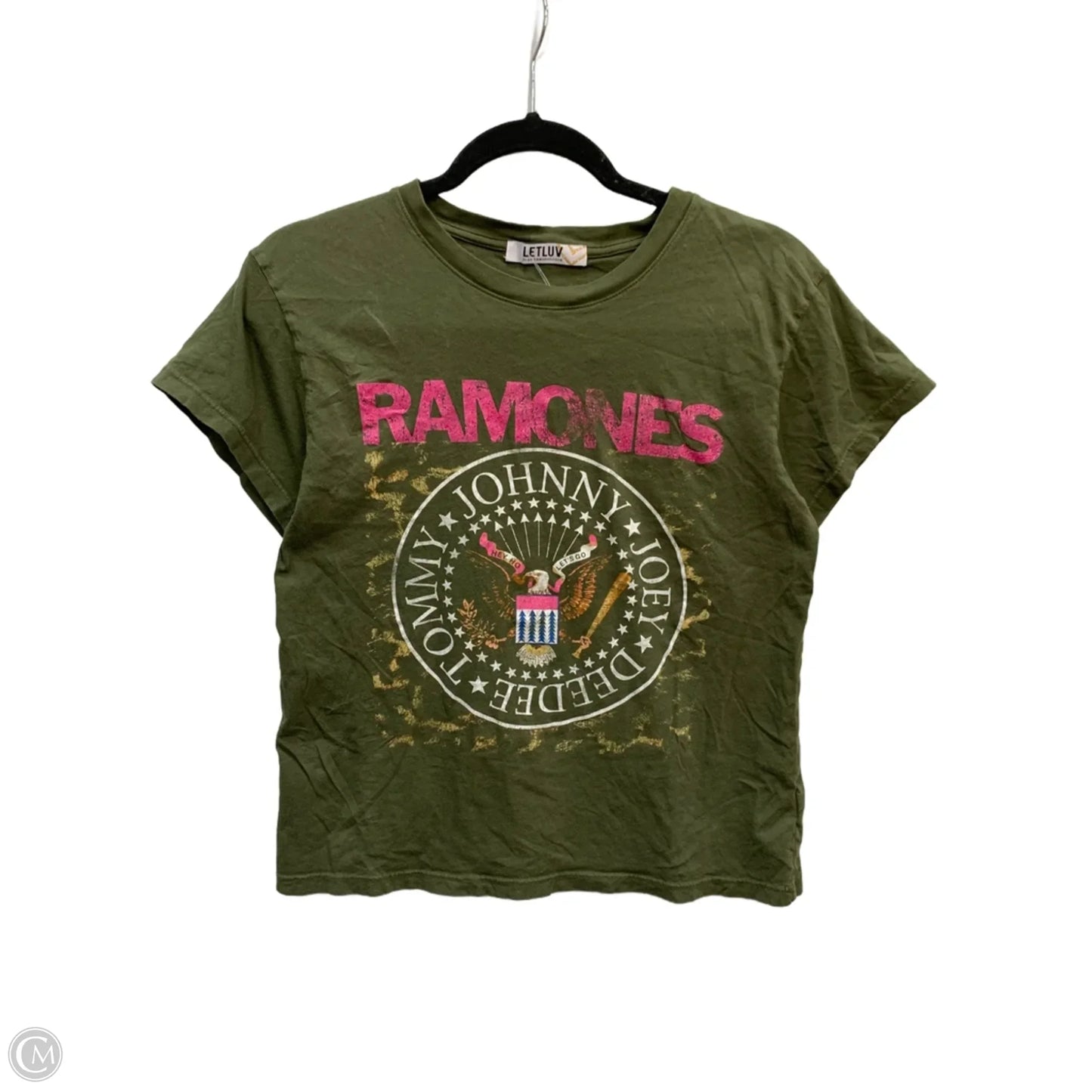 Top Short Sleeve Basic By  LETLUV By Anthropologie In Green, Size: Xs