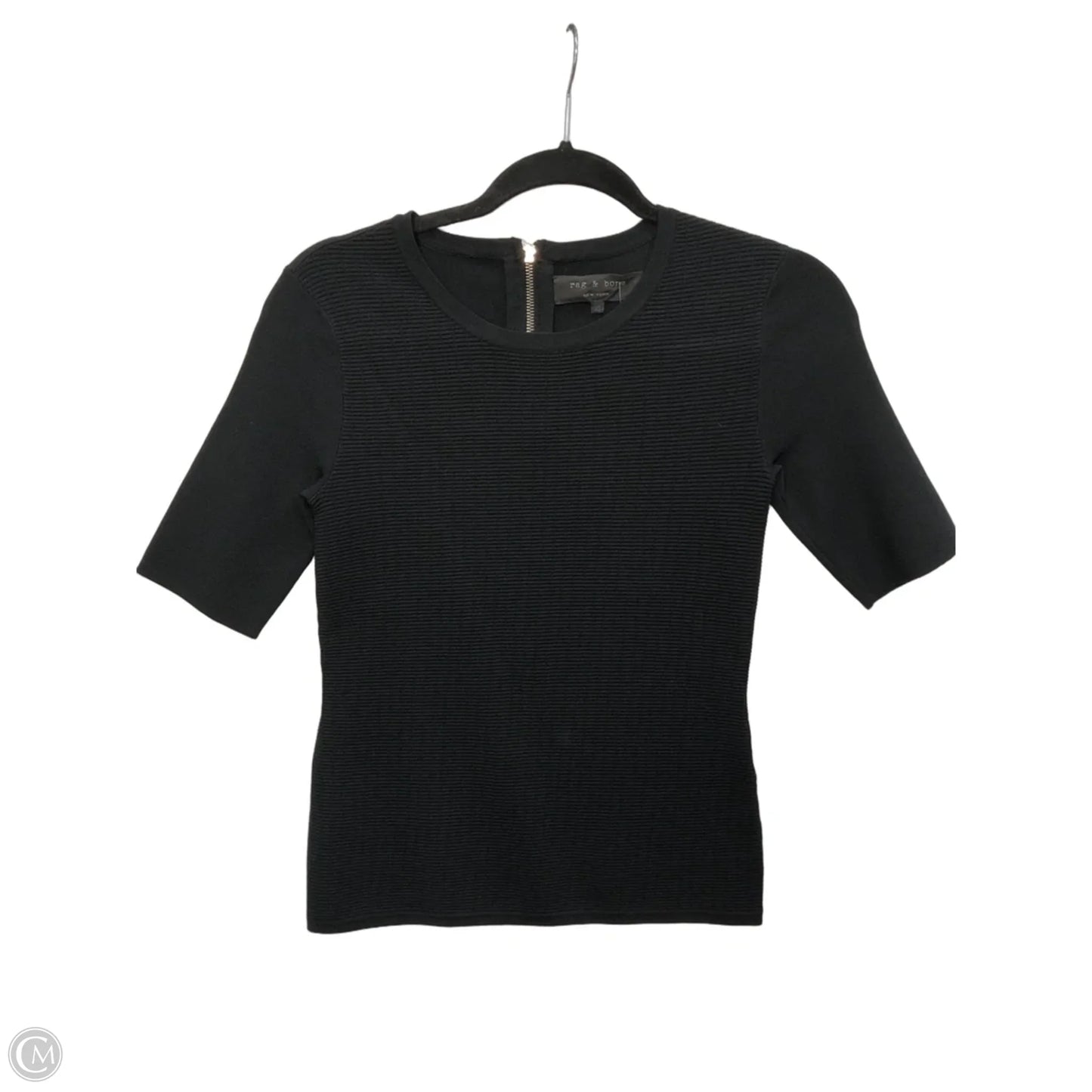 Blouse Short Sleeve By Rag And Bone In Black, Size: Xs