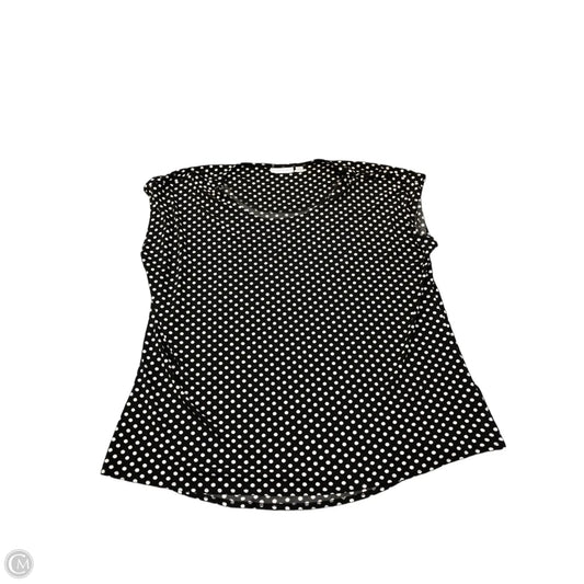 Top Short Sleeve By Susan Graver In Black & White, Size: 1x