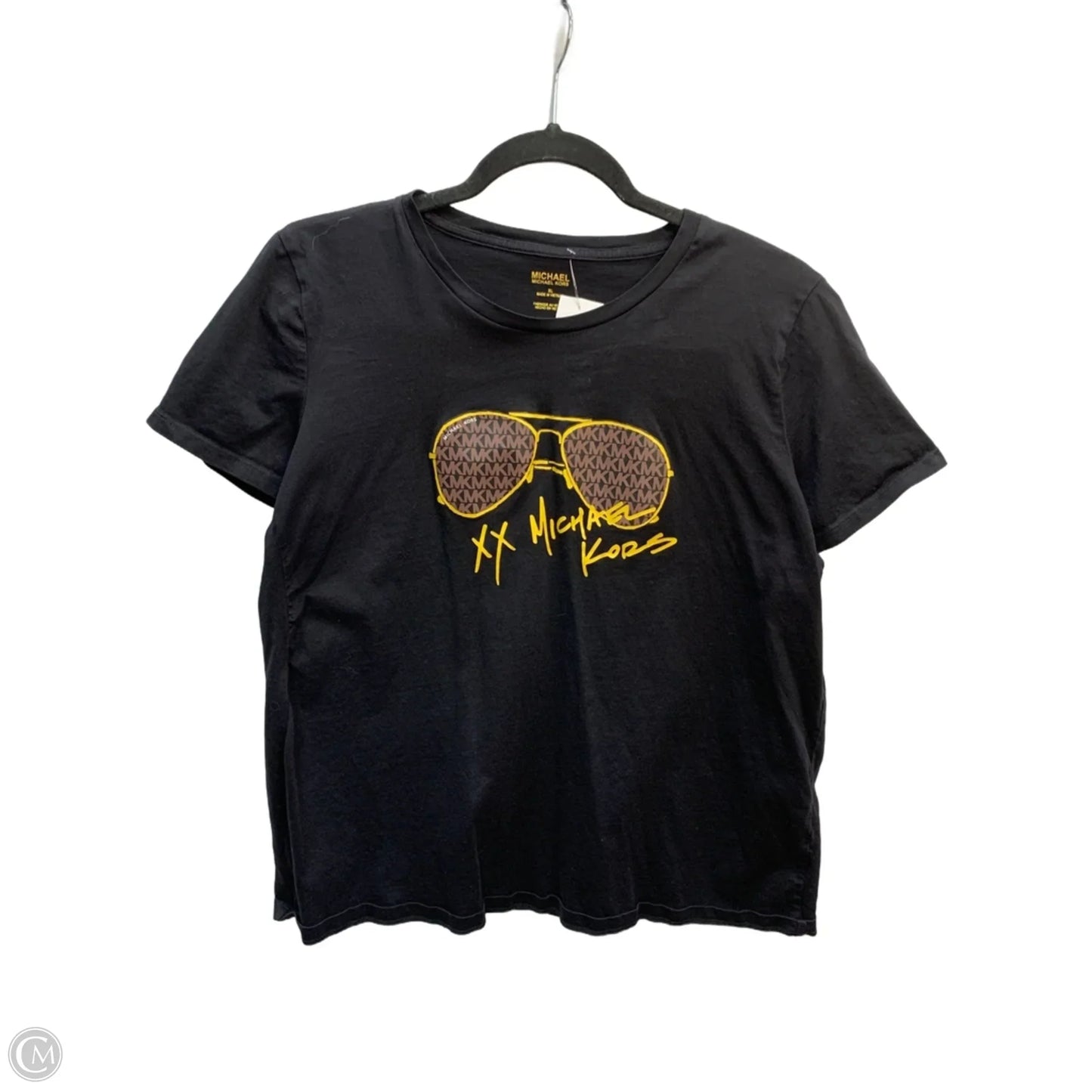 Top Short Sleeve By Michael By Michael Kors In Black, Size: Xl