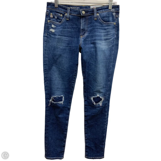 Jeans Skinny By Adriano Goldschmied In Blue Denim, Size: 28
