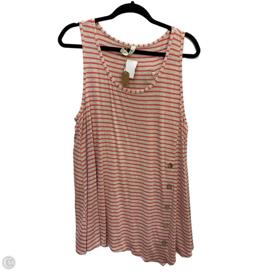 Tank Top By Emerald In Cream & Pink, Size: 1x