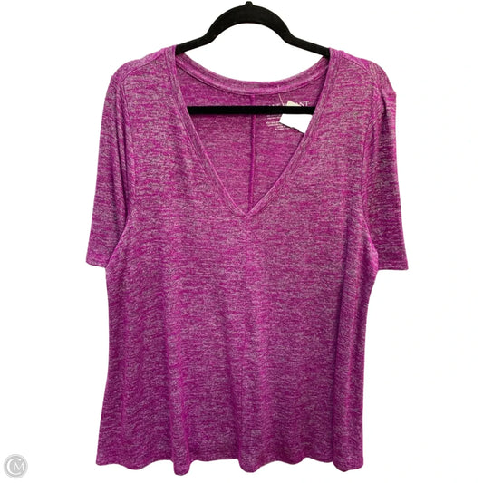 Top Short Sleeve Basic By Lane Bryant In Purple, Size: 1x