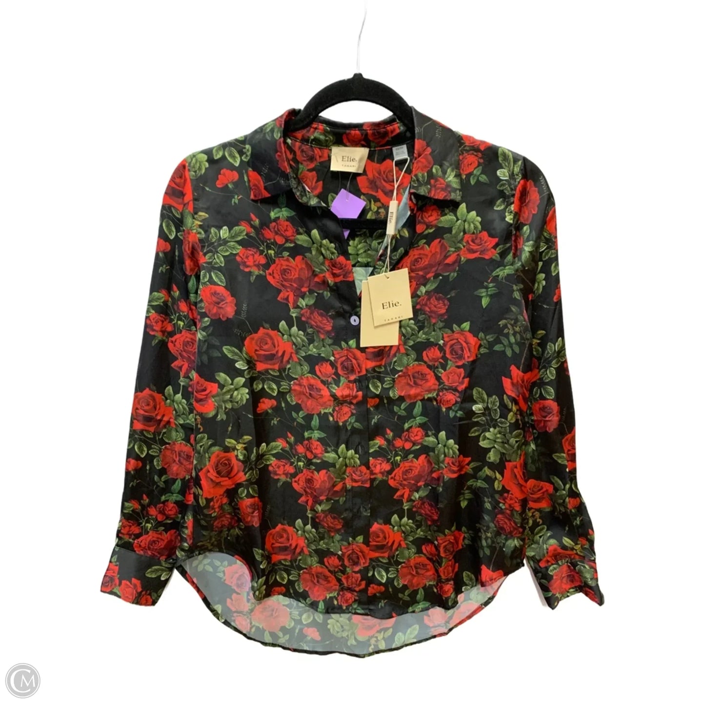Top Long Sleeve By Elle In Floral Print, Size: Xs