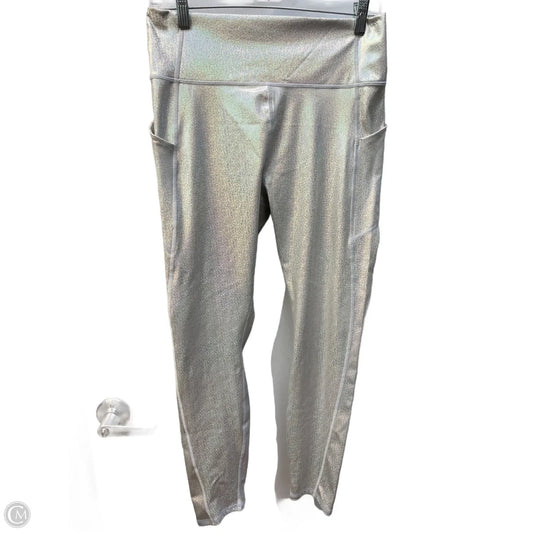Athletic Leggings By Fabletics In Silver, Size: Xl