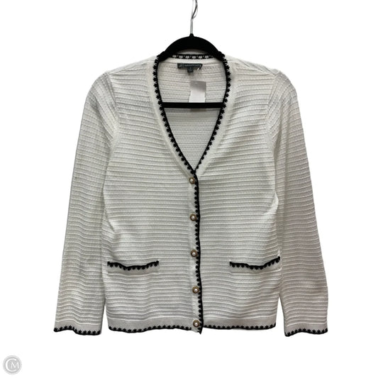Sweater Cardigan By Adrianna Papell In White, Size: S