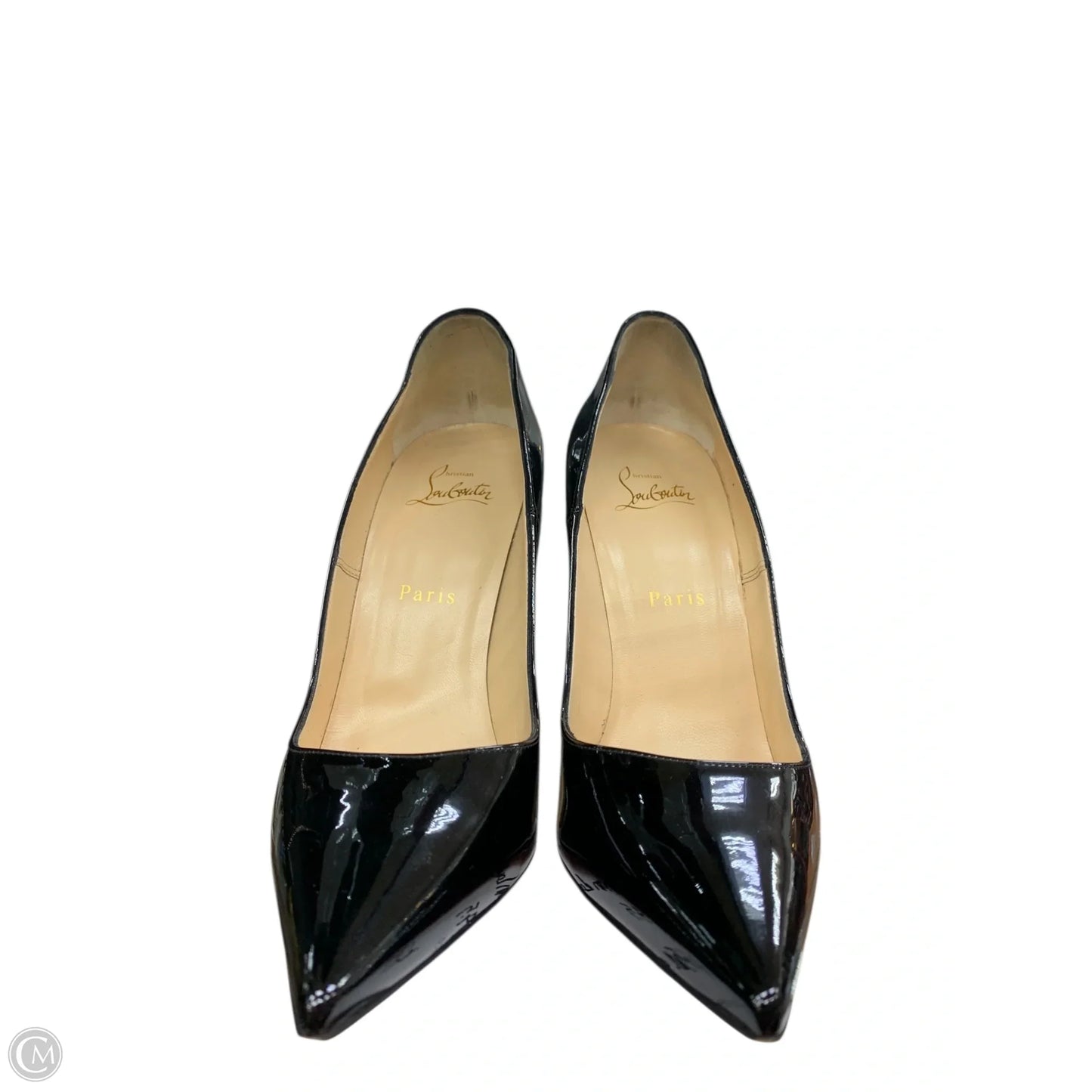 Shoes Luxury Designer By Christian Louboutin In Black, Size: 8.5