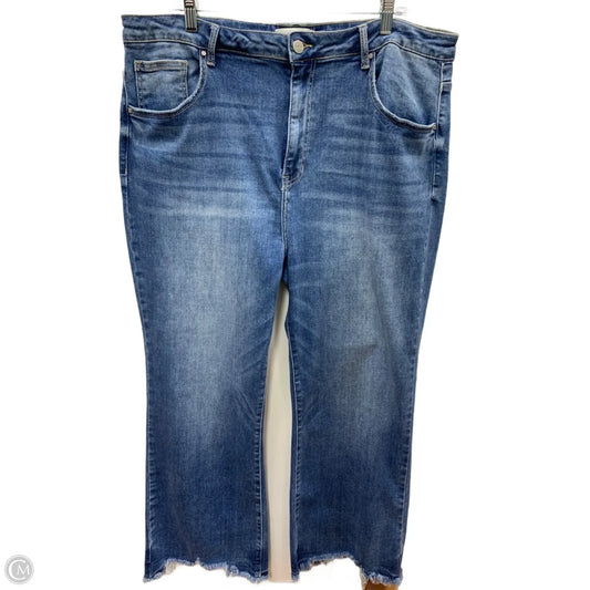 Jeans Straight By Risen In Blue Denim, Size: 3x