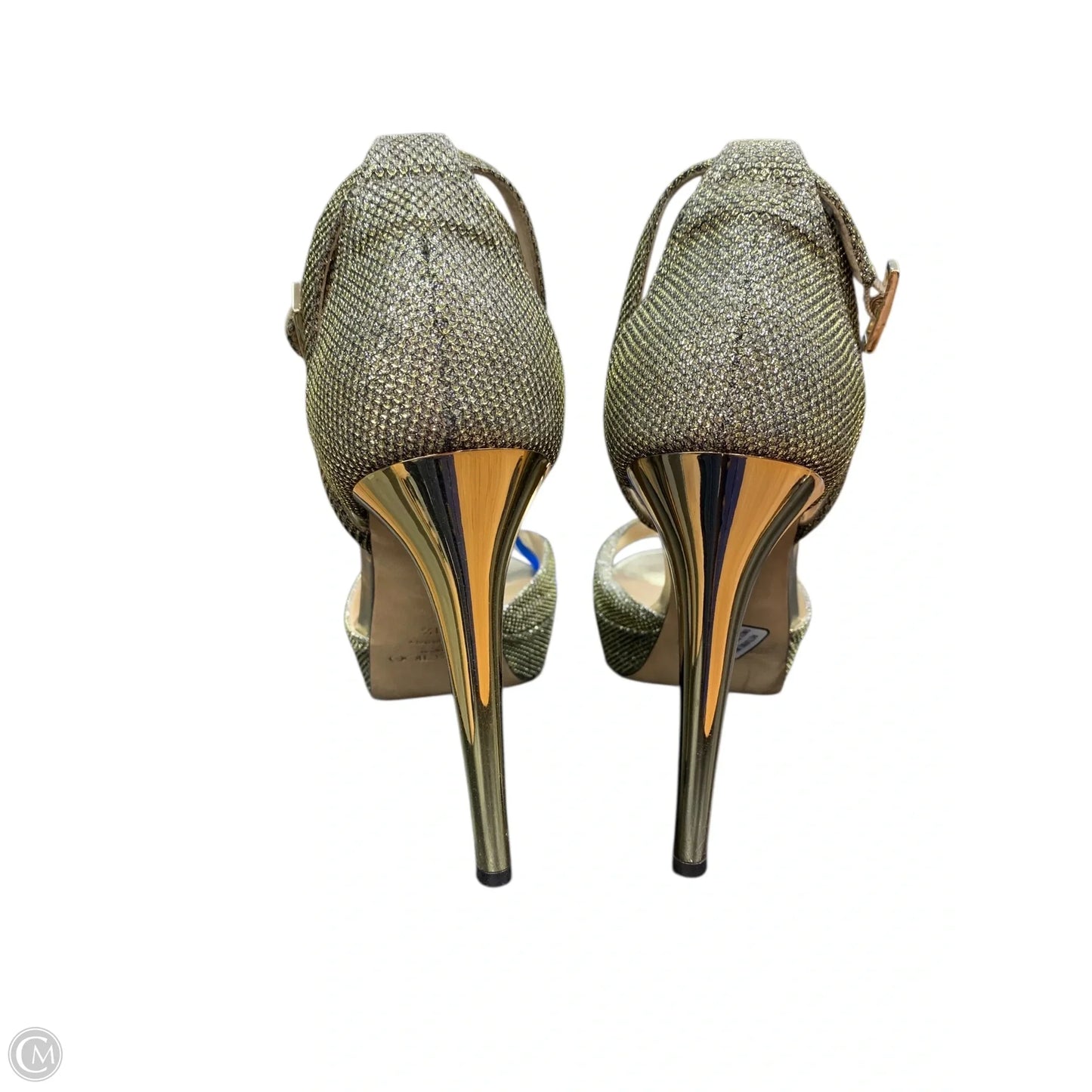 Shoes Luxury Designer By Jimmy Choo In Gold, Size: 10.5