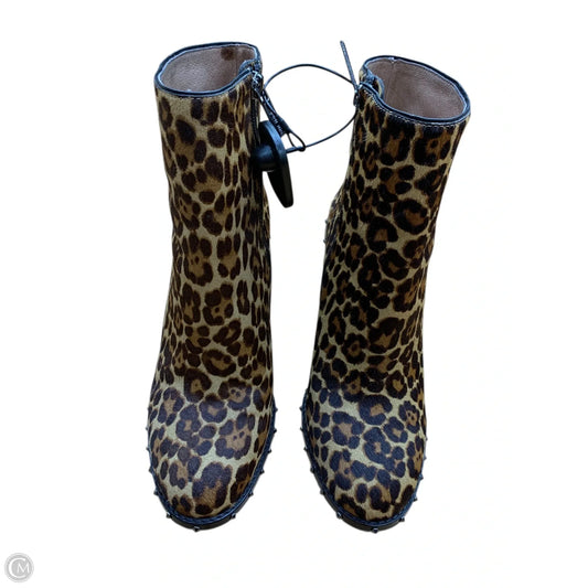 Boots Ankle Heels By Gianni Bini In Animal Print, Size: 8.5
