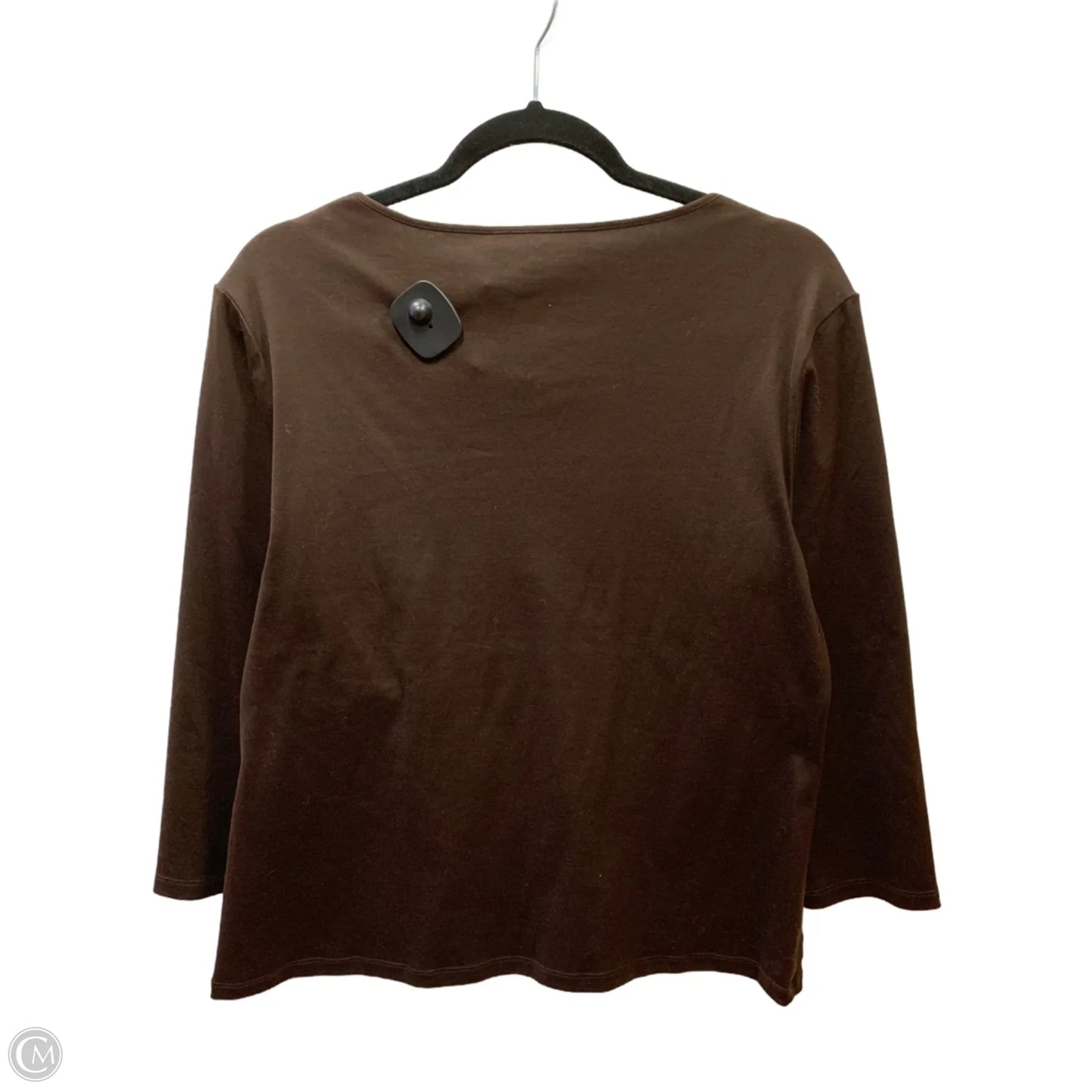 Top Long Sleeve Designer By Lafayette 148 In Brown, Size: Xl