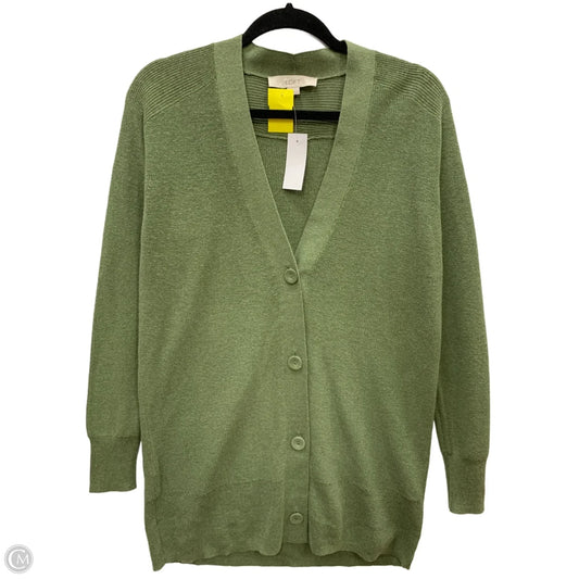 Sweater Cardigan By Loft In Green, Size: M