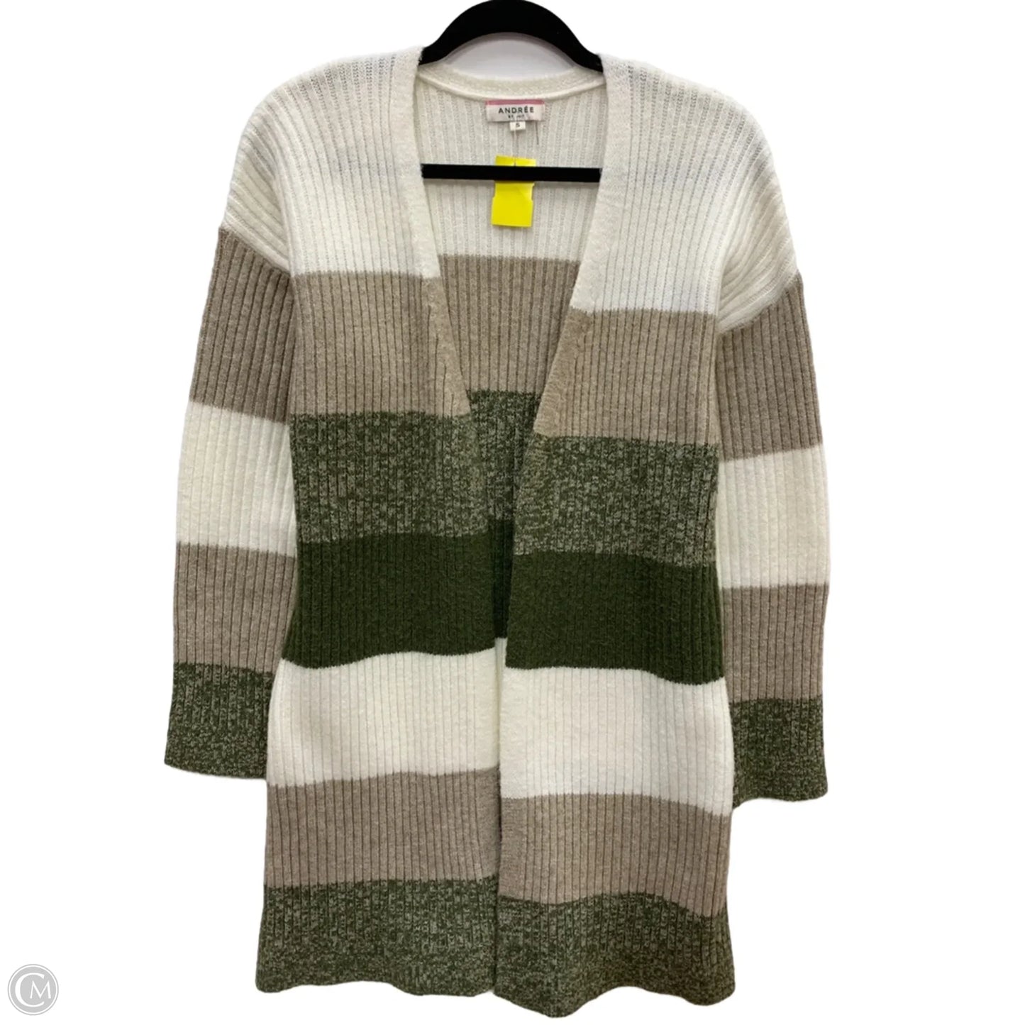 Sweater Cardigan By Andree By Unit In Striped Pattern, Size: S