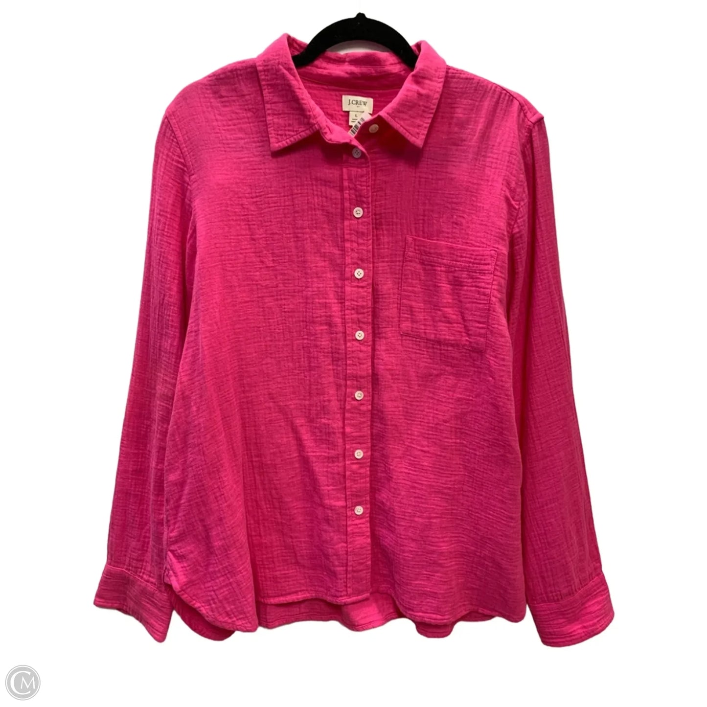 Blouse Long Sleeve By J. Crew In Pink, Size: L