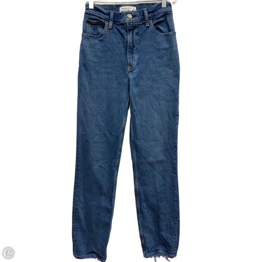 Jeans Straight By Abercrombie And Fitch In Blue Denim, Size: 0