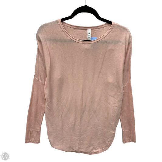Athletic Top Long Sleeve Collar By Lululemon In Pink, Size: 6