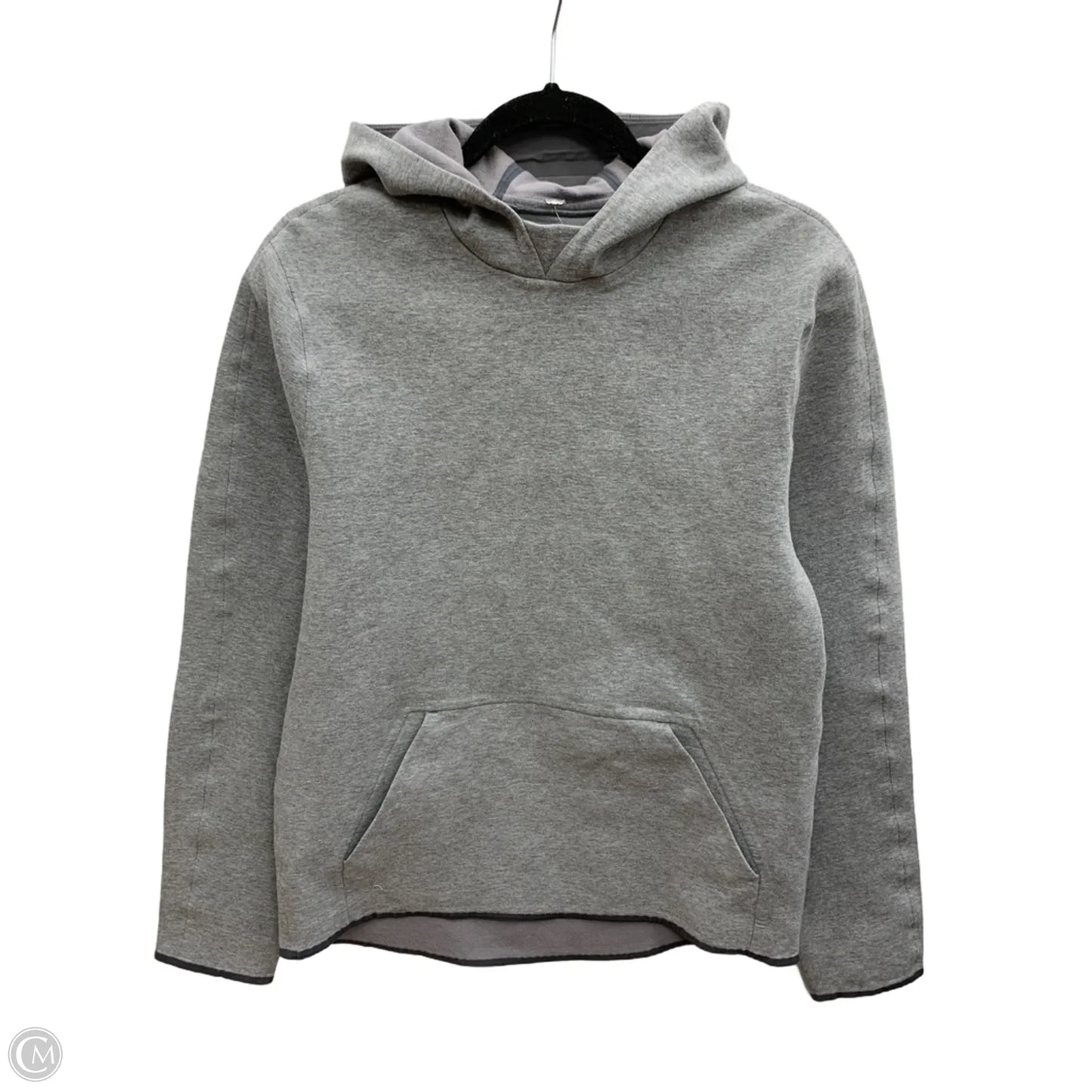 Athletic Sweatshirt Hoodie By Lululemon In Grey, Size: M