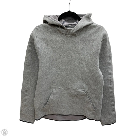 Athletic Sweatshirt Hoodie By Lululemon In Grey, Size: M