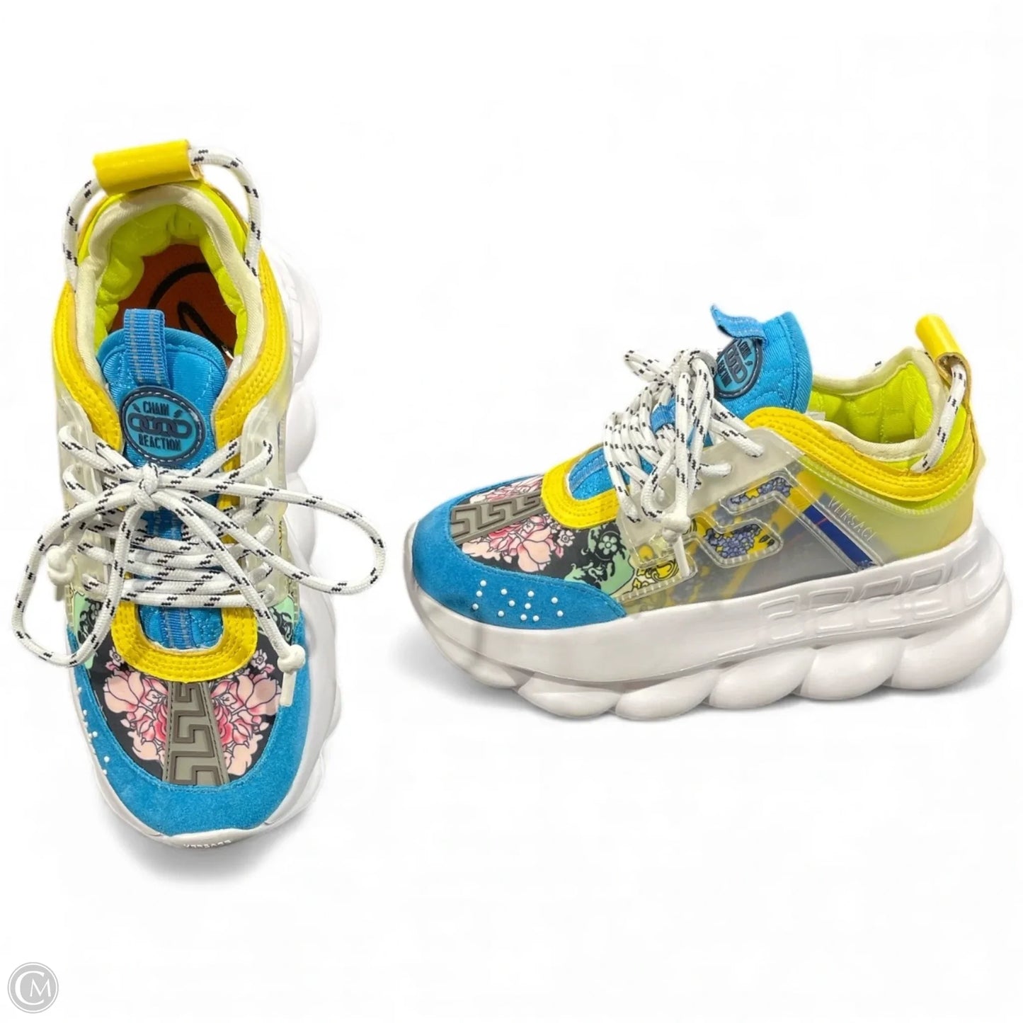 Shoes Luxury Designer By Versace In Multi-colored, Size: 7