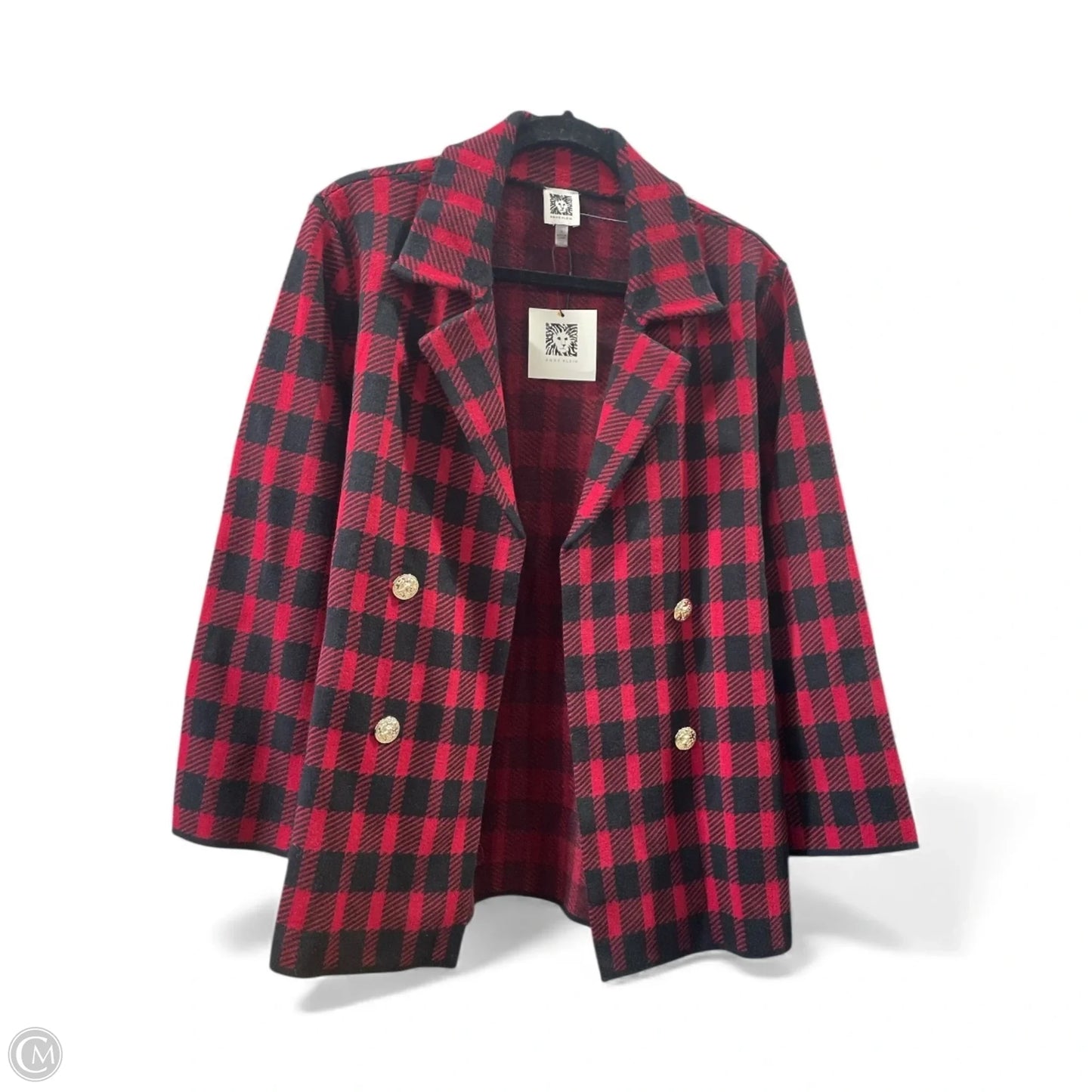 Cardigan By Anne Klein In Black & Red, Size: S