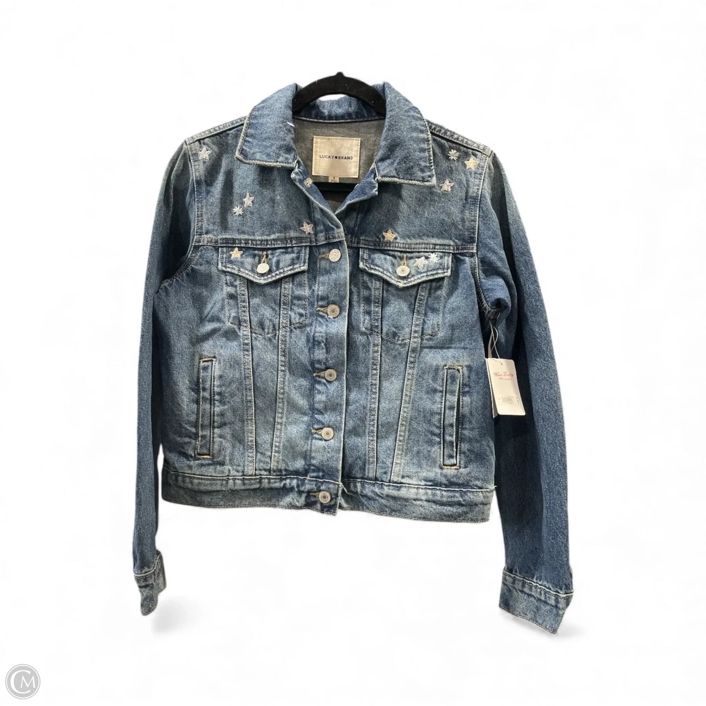 Jacket Denim By Lucky Brand In Blue Denim, Size: S