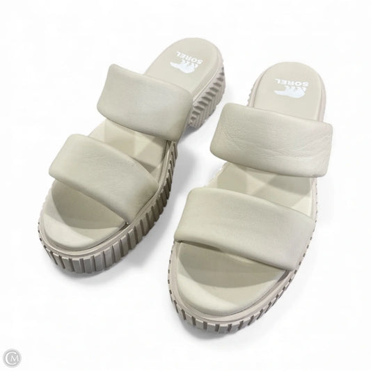 Sandals Heels Platform By Sorel In Cream, Size: 8