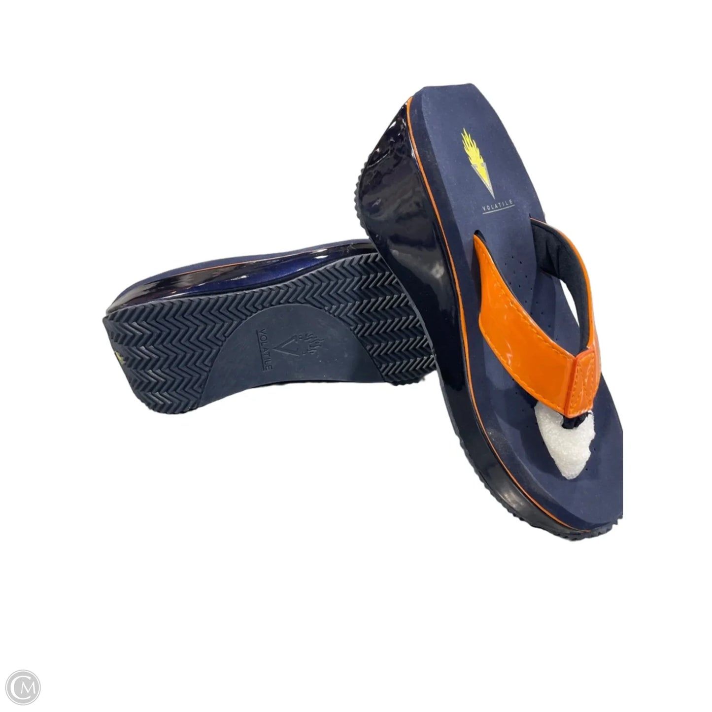 Sandals Heels Platform By Volatile In Blue & Orange, Size: 6