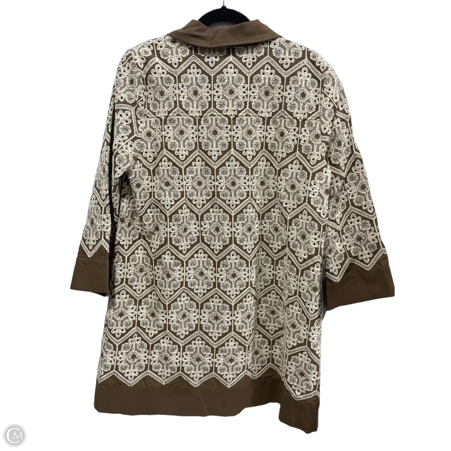 Dress Casual Midi By Tuckernuck In Brown & Cream, Size: L