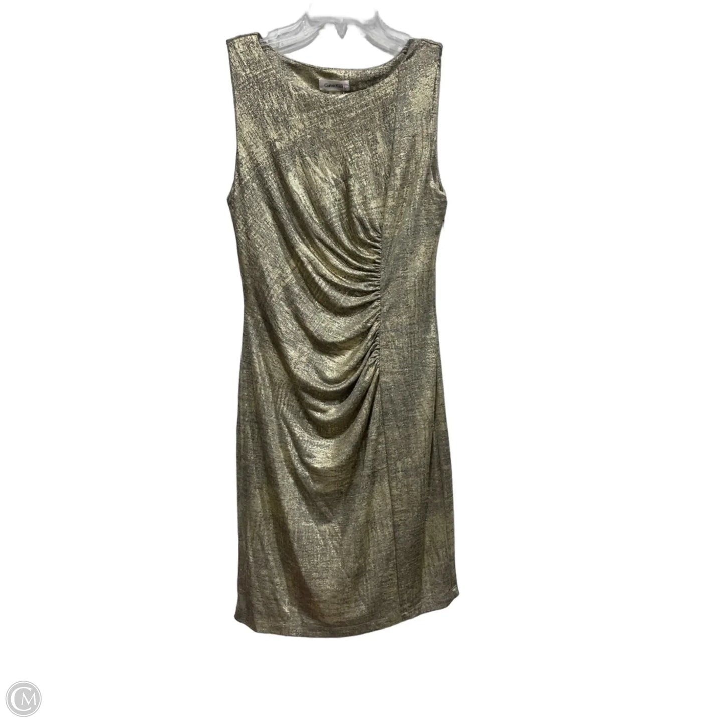 Dress Work By Calvin Klein In Gold, Size: 8