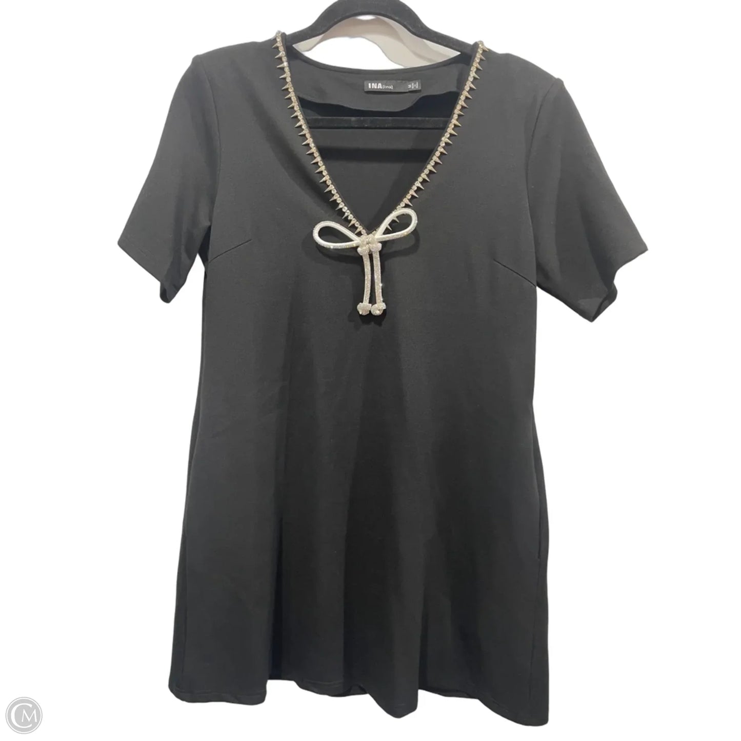 Dress Party Short By Clothes Mentor In Black & Silver, Size: M