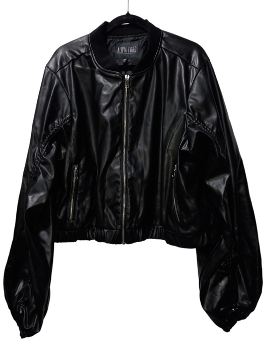 Black Jacket Leather Clothes Mentor, Size 3x