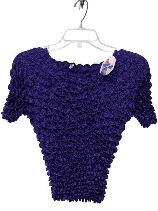 Purple Blouse Short Sleeve Clothes Mentor, Size Onesize