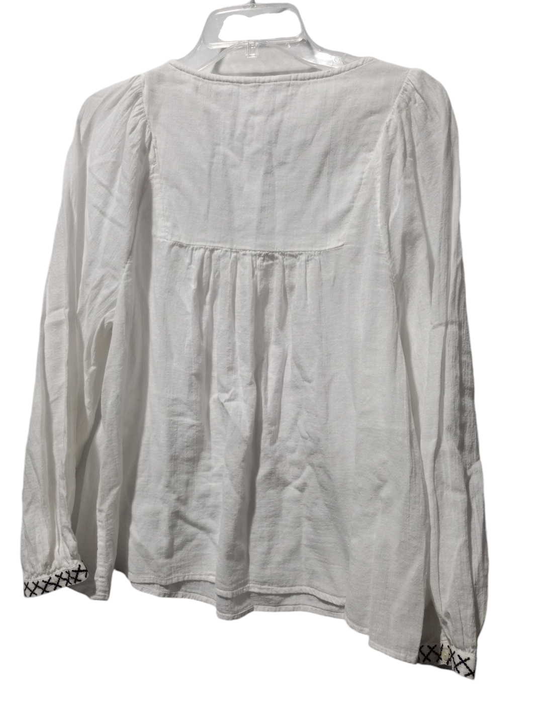 Blouse Long Sleeve By Lucky Brand In Black & White, Size: M