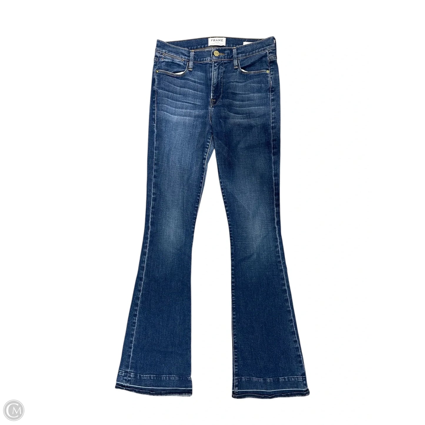 Jeans Flared By Frame In Blue Denim, Size: 8