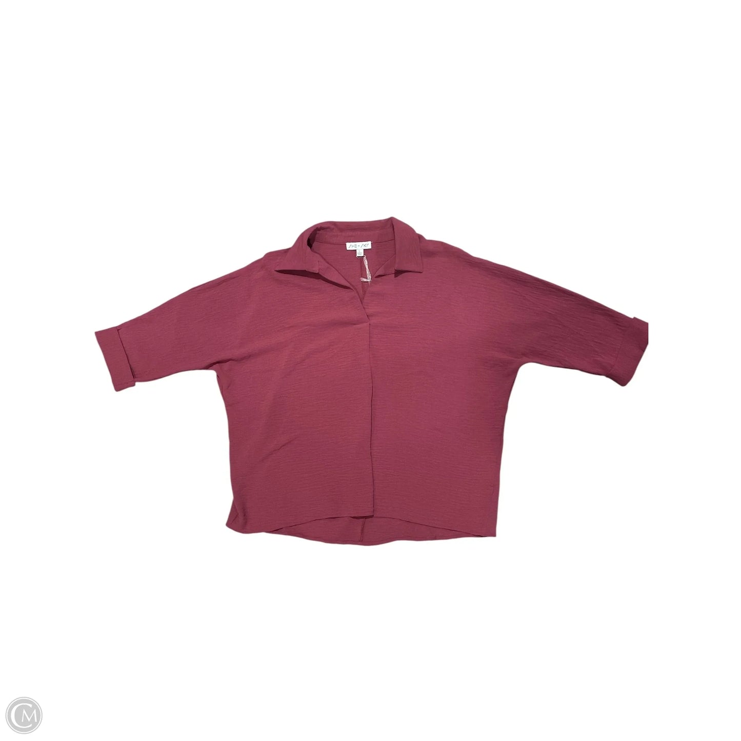 Blouse 3/4 Sleeve By She + Sky In Red, Size: L