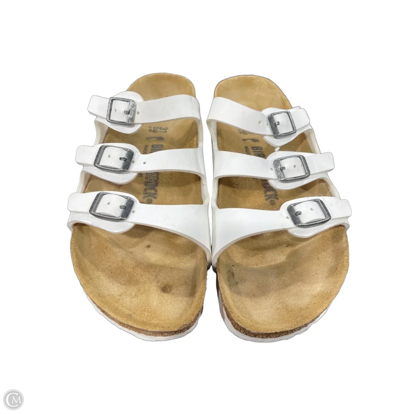 Sandals Flats By Birkenstock In White, Size: 6