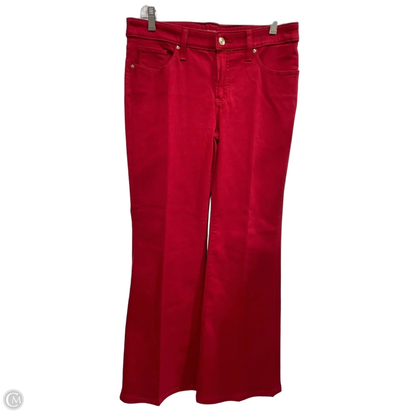 Jeans Flared By Chicos In Red Denim, Size: 4
