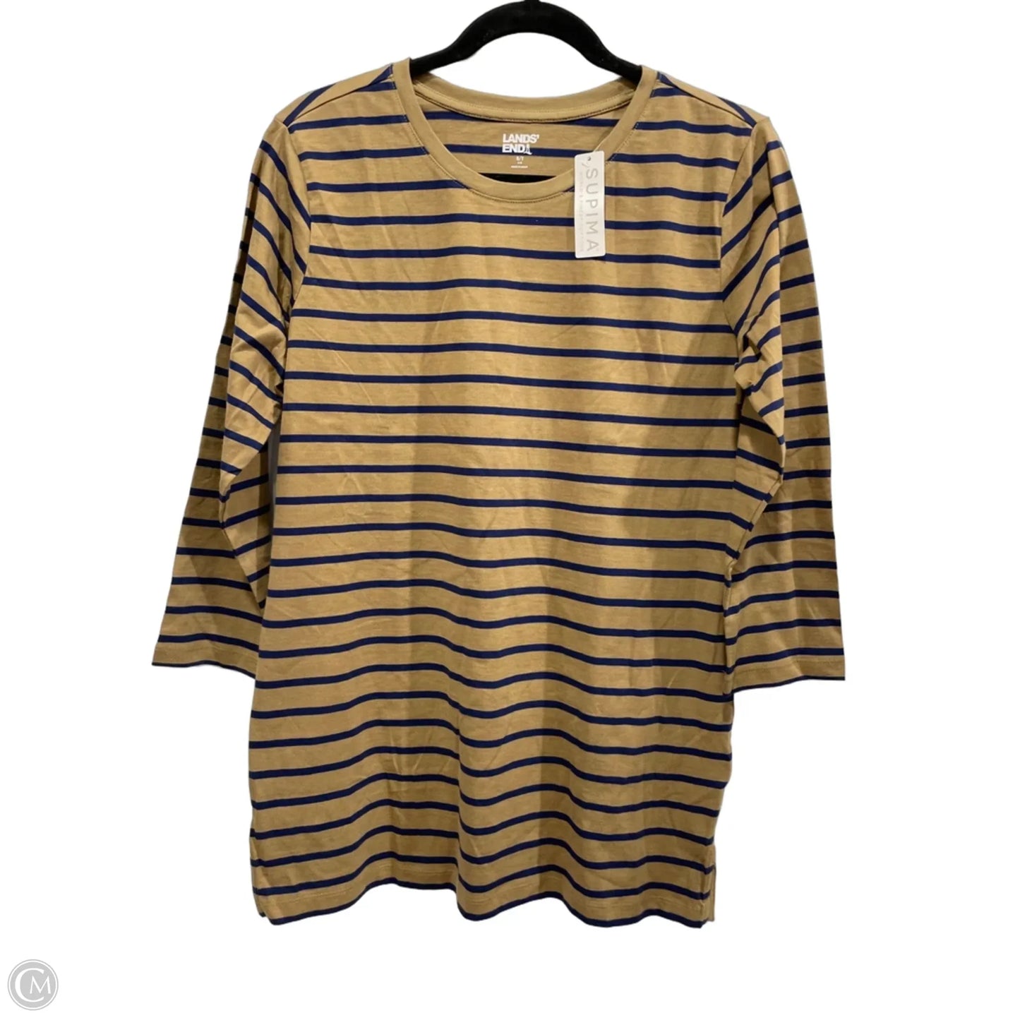 Top Short Sleeve Basic By Lands End In Striped Pattern, Size: S