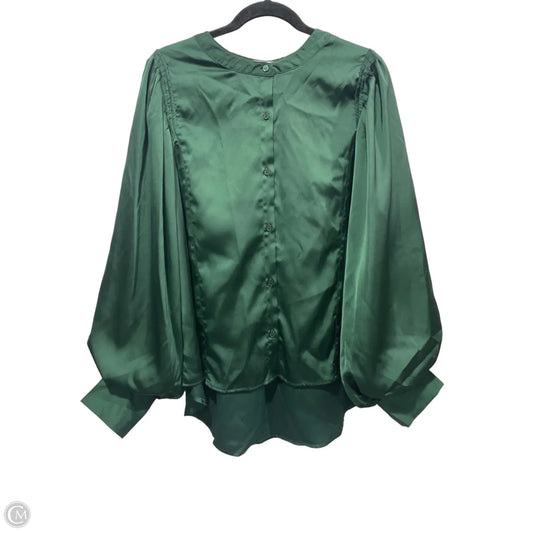 Blouse Long Sleeve By Clothes Mentor In Green, Size: L