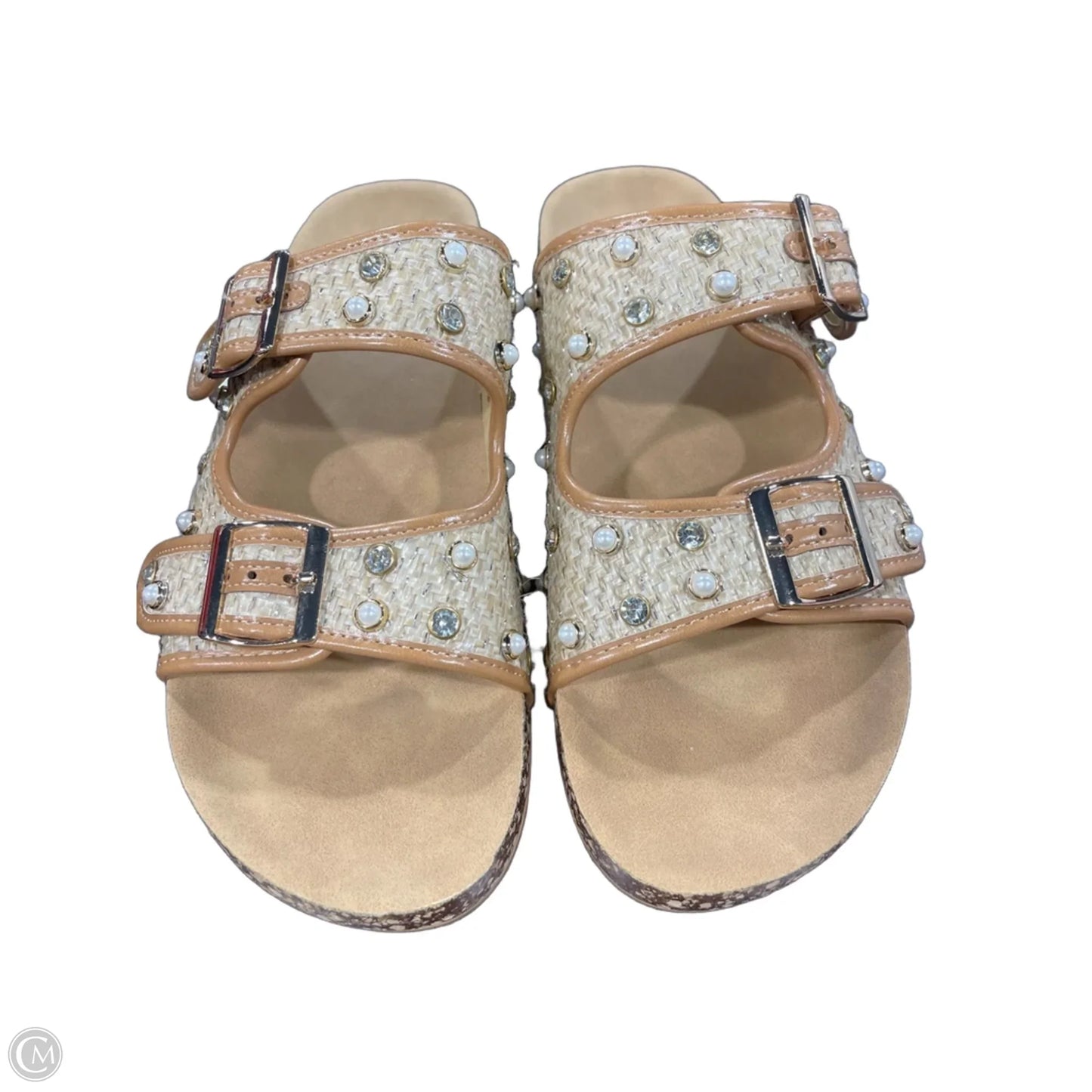 Sandals Flats By Comfort Casual In Brown & Cream, Size: 10