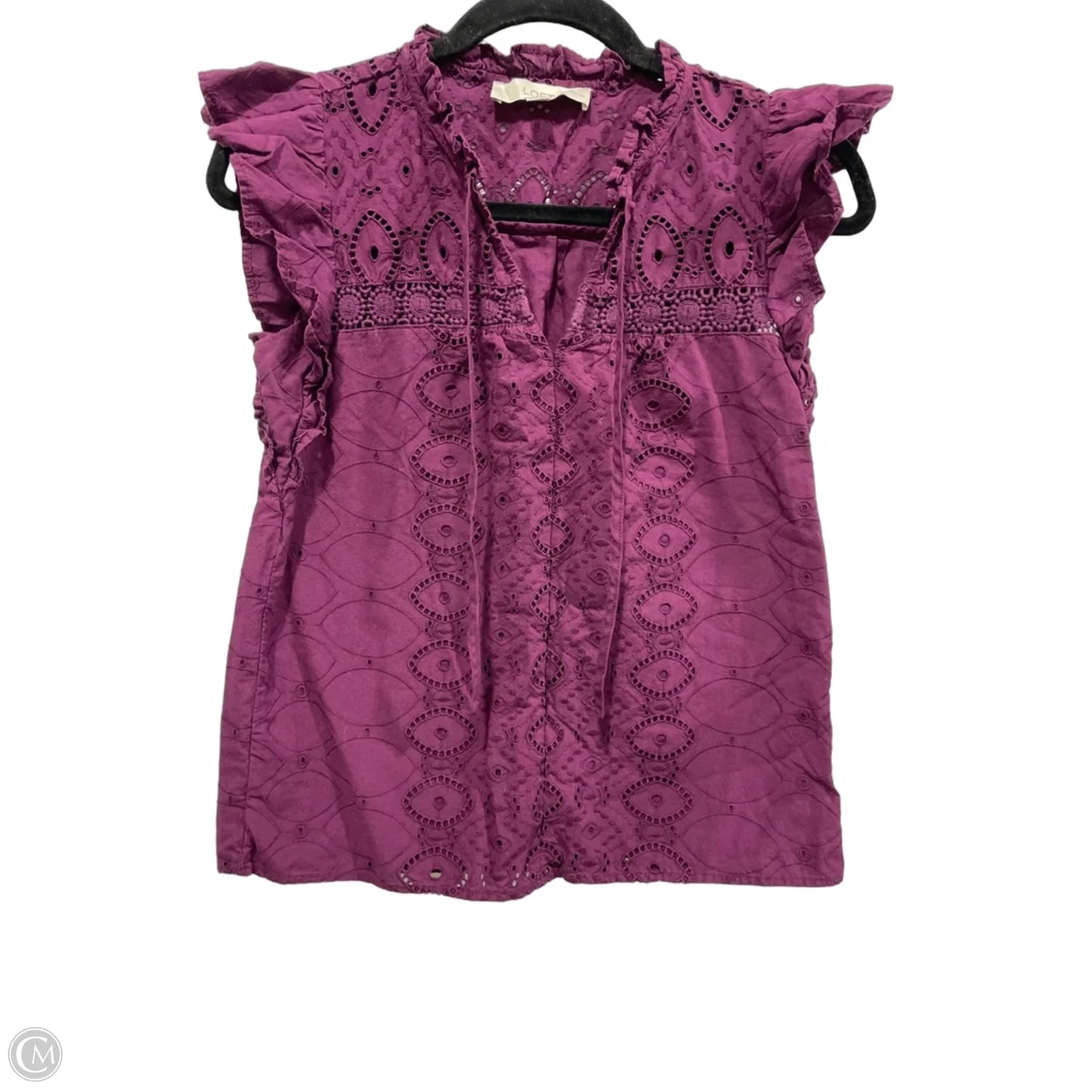 Top Short Sleeve By Loft In Purple, Size: Xxs