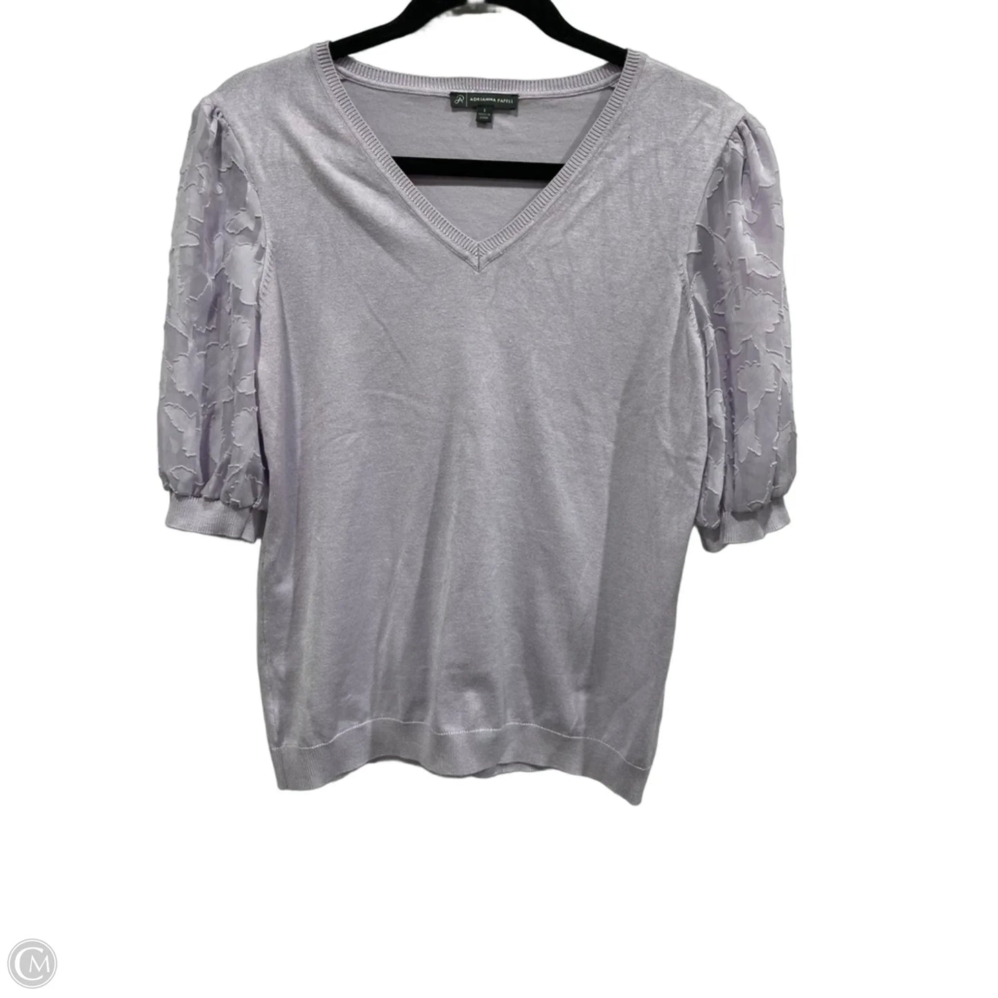 Top Short Sleeve By Adrianna Papell In Purple, Size: S